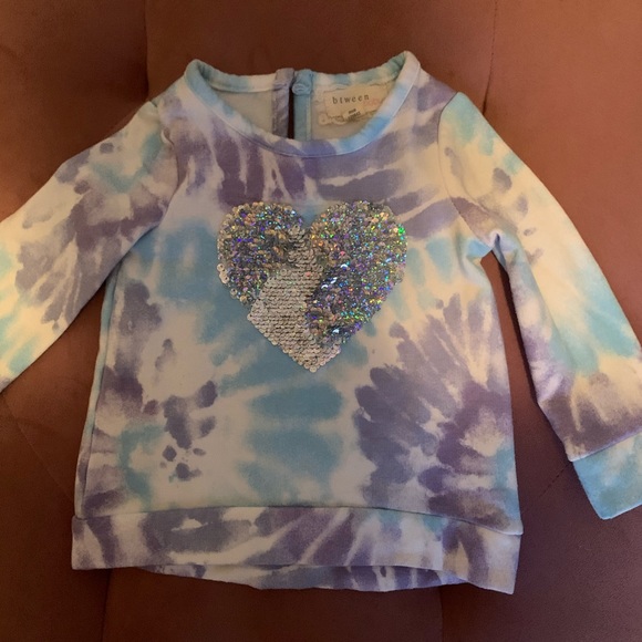 Girls purple/blue tie dye with glitter accents 2 piece jogger set Size 12 no - Picture 8 of 8